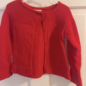 Jojo Maman Bebe girls red sweater, size 2-3